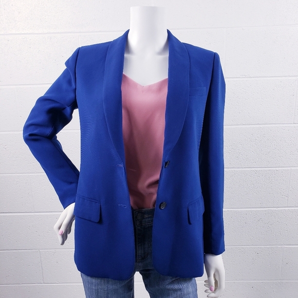 J. Crew Factory Women's Blue Crepe Blazer Work Suit Jacket B9367 Size 2 - Picture 1 of 12